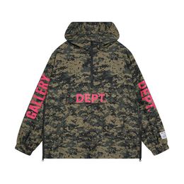 Mens Women hoodie Fashion designer Galleries Dept Los Angeles Street Designer Autumn/Winter Exclusive Camo Half Zip Hooded Jacket Coat for Men and