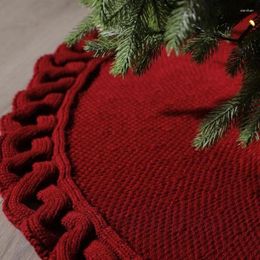 Christmas Decorations 122cm Knitted Tree Skirt Hollow Linen Lace Year Party 2024 Happy Decoration Supplies