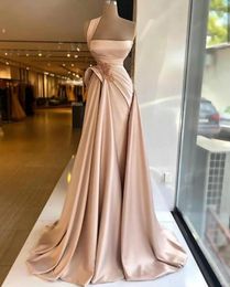 Party Dresses Mermaid Prom Dress Bateau Sexy Sleeveless One Shoulder Appliques Sequins Satin Floor Length Evening Gowns Plus Size Bridal