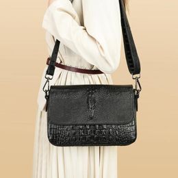 Evening Bags Brand Handbag Fashion Leather Crocodile Pattern Shoulder Bag Flip Small Square Women's Cross Body