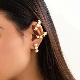 Backs Earrings Lacteo Simple CCB Tiny Balls Link O Shape Ear Clip For Women Opening No Cartilage Puncture Girls Party Jewellery Gifts