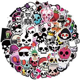 50Pcs-Pack Cartoon Skull Graffiti Stickers Waterproof Vinyl Stickers for Luggage Water Bottle Laptop Car Planner Scrapbooking Phone Mac Door Wall Decals