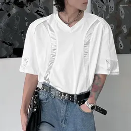 Men's T Shirts INCERUN Tops 2023 Korean Style Metal Futuristic Splicing T-shirts Casual Comfortable Male Short Sleeved Camiseta S-5XL