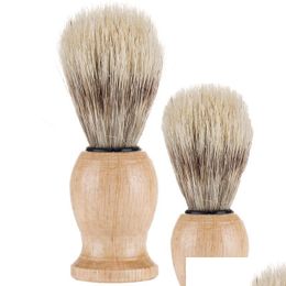 Shaver Nylon Solid Wood Beard Brush Man Male Bristles Shave Tool Shaving Brushes Shower Room Accessories Clean 5Wm N2 Drop Delivery Dhqtx