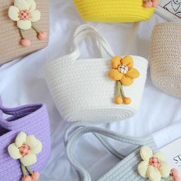 Storage Bags Hand Woven Basket Decorative Sundries Rope Desktop Baskets Cosmetic Containers Laundry Organiser Accessories Supplies