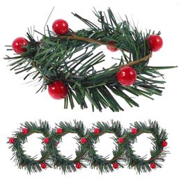 Decorative Flowers 5 Pcs Christmas Foil Garland Xmas Rings Decor Autumn Fireplace Hanging Wreaths Artificial Plastic Fall Coniferous