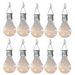 10X Solar Light Bulbs Outdoor Waterproof Garden Camping Hanging LED Light Lamp Bulb Globe Hanging Lights for Home Yard Christmas H342h