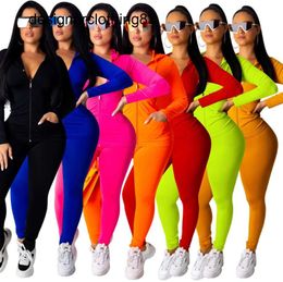 Womens Two Piece Set Tracksuit Women Festival Clothing Fall Winter Top+Pant Sweat Suits Neon 2 Outfits Matching Sets2023