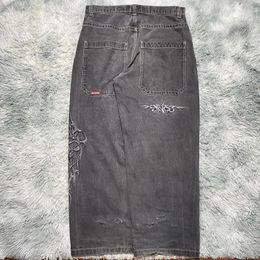 Men's Jeans Y2K Jeans Men Streetwear Hip Hop Graphic Embroidery Vintage Wash Distressed Baggy Jeans Black Pants Harajuku Gothic Wide Trouser 231122