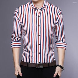 Men's Casual Shirts 2023 Brand Designer Striped Mens For Men Clothing Korean Fashion Long Sleeve Shirt Luxury Dress Clothes Jersey 138