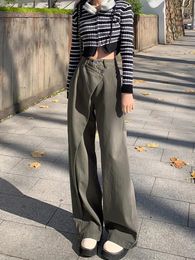 Women's Jeans Autumn Irregular Design High Waist Solid Colour Casual Loose Pantalones Y2k Harajuku Vintage Streetwear Women Clothing