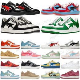 Casual Shoes Sk8 Low Men Women Colour Block Shark Black White Pastel Green Blue Suede Mens Womens Trainers Outdoor Sports Sneakers Walking Jogging size 36-45