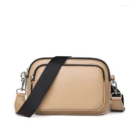 Waist Bags PU Leather Square Purses And Handbags For Women Wide Strap Shoulder Crossbody Brand Tote Designer Bag Solid Colour