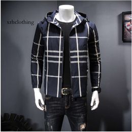 mens north face jacket Hooded Men's Thin 2023 New Work Collar Short Korean Trendy Slim Fitting Spring Jacket