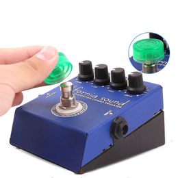 Electric Guitar Effects Parts Switch Pedal Cap Blue Set of 10 Plastic