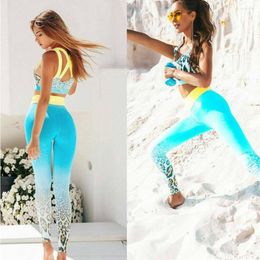 Women's Tracksuits Leopard Exercise Running Fitness Athletic Clothes Bra Pants Sets 2pcs Ladies Sportswear Tracksuit Summer