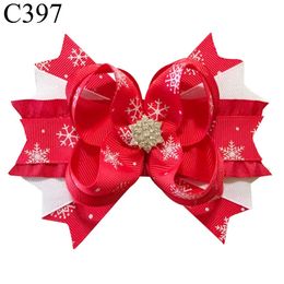 Headwear Hair Accessories 6pcs NO393-NO403 christmas hair bows snowman holiday hair clips winter girl hair accessories 231121