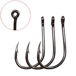1000 Pieces Lot 10 Sizes 6#-15# Black Ise Hook High Carbon Steel Barbed Fishing Hooks Pesca Tackle Accessories Whole - SF20274H