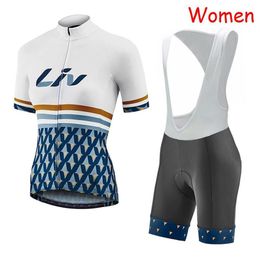 2021 Summer LIV team Cycling jersey bib shorts sets Short Sleeves Bike Uniform Breathable Womens quick dry Mountain Bicycle Clothi222F