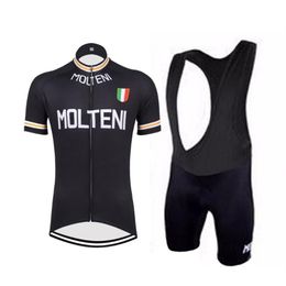 NEW MOLTENI Cycling Jersey Cycling Sets Pro Bike Road Mountain Race Classical Short Tops Bib Shorts Breathable Gel Pad208j