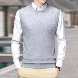 Men's Vests Men Vest Solid Colour Sleeveless Jacket Stylish Knitted Pullover Warm Casual Simple Winter Sweater For Fall