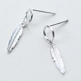 Stud Earrings 2023 Women's Fashion Silver Colour Tassel Charm Vintage Leaf For Women Cuff Jewellery VES6687Stud