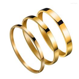 Bangle 4MM 6MM 8MM Fashion Couple Open Bracelets 6-color Stainless Steel Minimalist Bangles Men And Women's Jewellery