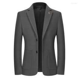 Men's Suits 2023 Spring Autumn Men Soft Cashmere Woollen Blazers Male Single -Breasted Notched Collar Design Suit Coat England Style Outfits