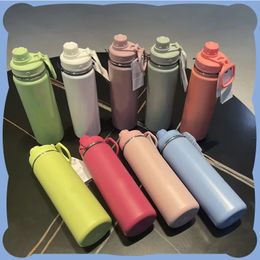 Water Bottles 710ml Lulu Insulated Cup Vacuum Portable Leakproof Outdoor Bottle Warm Sports Stainless Steel Pure warm cup 231121