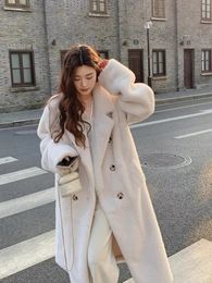 Women's Fur Faux Fur Thicken Warm Long Faux Fur Overcoats Winter Imitate Mink Plush Chaquetas High Quality Women Coats Luxury Elegant Furry Jackets 231121