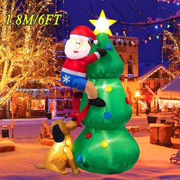 Christmas Toy 18M Decorative Inflatable Toys Santa Claus LED Lights Indoor and Outdoor Model Gifts Courtyard Party Props 231122