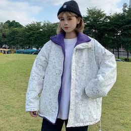 Women's Trench Coats Women Double Sided Jacket Imitation Lambswool Winter Warm Coat High Quality Pattern Outerwear Female Korean Fashion