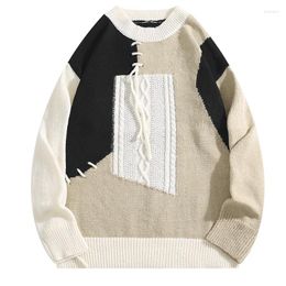 Men's Sweaters Ripped Pullovers For Men Baggy High Street Retro Japanese Design Knitwear Harajuku Handsome Cool Teens Chic D72