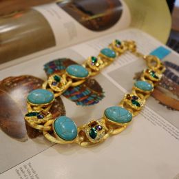 Halsband Mode Vintage Exquisite Naturstein Kristall Halskette Für Frauen Mädchen Geschenk Party Hochzeit Schmuck Zubehör