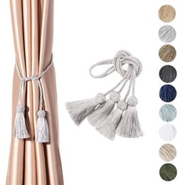 Other Home Decor 2 Pcs Window Drapry Office Tassel Curtain Tie-backs Hand-woven Elegant Strap Tiebacks216g