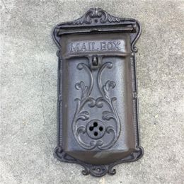 Metal Mailbox for Home Cast Iron Mail Box Post Box Wall Mounted Apartment Outdoor Garden Decoration Vintage Ornaments Cast Iron Le280O