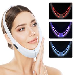Face Care Devices EMS Lifting Device LED Pon Therapy Face Slimming Vibration Massager Double Chin V Line Lift Belt Cellulite Jaw Device 231121