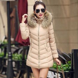 Woman JacketsWomen's & Parkas 2022 Winter Korean Version New Mid length Slim Fit Large Fur Collar Down Cotton Women's Coat