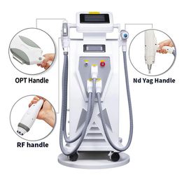 Hot Selling Handles 3 In 1 E Light IPL RF Skin ND Yag Laser OPT Hair Tattoo Removal Carbon Peeling Machine