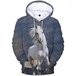 Men's Hoodies Fashion Animal Hooded 3D Printed Horse Men Sweatshirts Women Unisex Pullovers Autumn Boys Girls Hip Hop Streetwear Tops