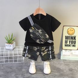 Clothing Sets Children Cotton Baby Boy Girl Clothes Summer Camouflage Bag Sport T-shirt Shorts 2Pcssets Infant Outfit Kids Toddler Tracksuits 230421