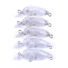 HENGJIA 50pcs fishing lure Crank bady Blank 4 5cm 4g Unpainted plastic Hard bait without eye and hook230s