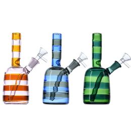 Heady Glass Bongs Bottle Shape Hookahs Straight Type Bong 14mm Female Joint Water Pipes Diffused Downstem Oil Dab Rigs Bong With Bowl BJ