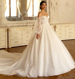2024 Elegant Ball Gown Wedding Dress Delicate Beaded Appliques Sweetheart Puff Sleeve Bride Gowns Vestido De Novia Casamento Custom Made