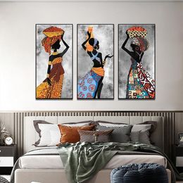 African Etnicos Tribal Art Paintings Black Women Dancing Poster Canvas Print Painting Abstract Art Picture for Home Wall Decor234F