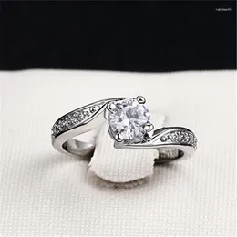 With Side Stones Eleple White Gold Colour Rings For Women The Eye Of Horus Engagement Wedding Ring Fashion Jewellery Supplier Drop VSR027