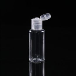 60ml PET plastic bottle with flip cap transparent round shape bottle for makeup remover disposable hand sanitizer gel Rspka