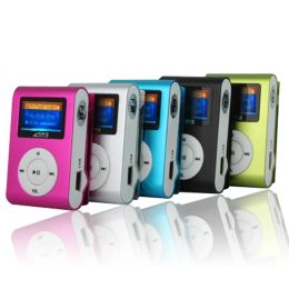 Mp3 Player Mini USB Metal Clip Portable Audio LCD Screen FM Radio Support Micro SD TF Card Lettore With Earphone Data Cable ZZ