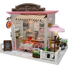 Doll House Accessories CUTEBEE DIY DollHouse Miniature Doll House With Furniture Kit Wooden House Toys For Children Year Christmas Gift 230422