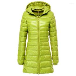 Women's Trench Coats Winter Down Jackets 2024 Brand Long Thin Light Jacket Women Hooded Zipper Parka Outwear Plus Size 6XL